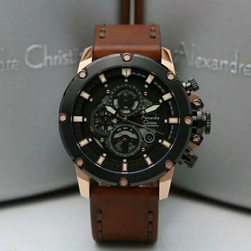 JAM TANGAN PRIA ALEXANDRE CHRISTIE 6564 ORIGINAL AC6564 KULIT