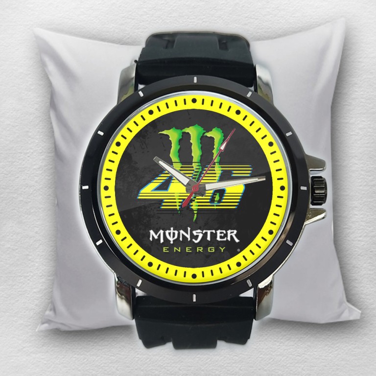 VR46 Monster Energy 02 Jam Tangan Pria Rubber Custom