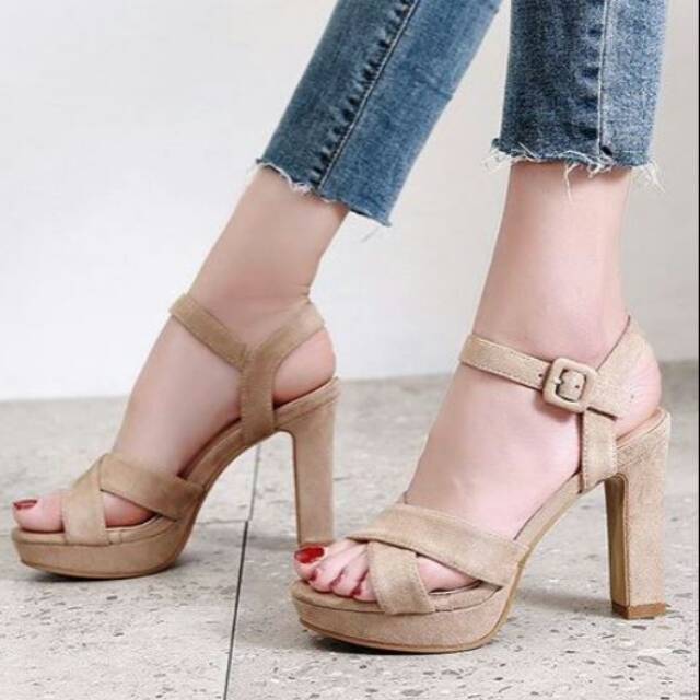 SHH009 Sandal Heels Import Batam Fashion Pesta Kerja