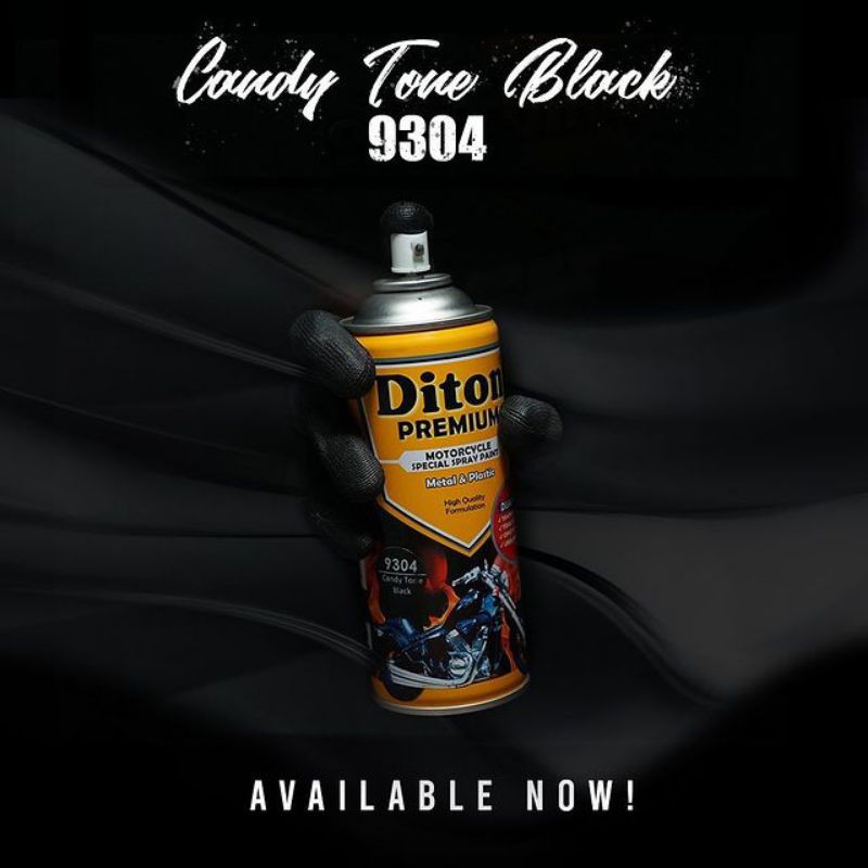 Cat Semprot Hitam Candy Tone Black 9304 Diton Premium Cat Semprot Sepeda Motor Mobil Velg Helm