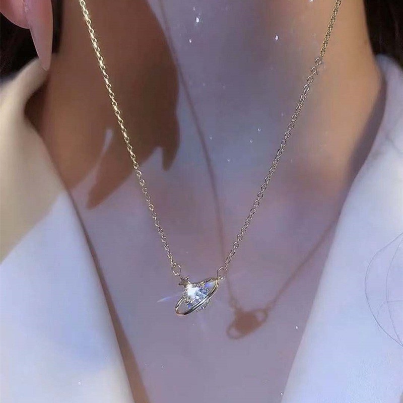 Papaozhu Ins Trendi CZ Cubic Zirconia Jantung Busur Liontin Kalung Untuk Wanita Gadis Korea Fashion Tulang Selangka Rantai Kalung Perhiasan Aksesoris