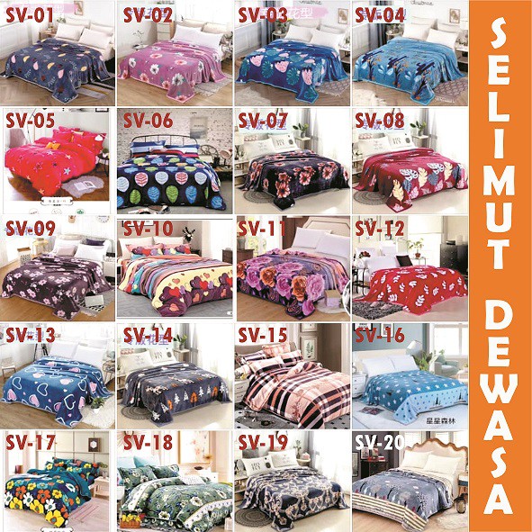 Selimut Bulu Motif Dewasa 150x200 tebal Halus Lembut  Impor Tidak Rontok