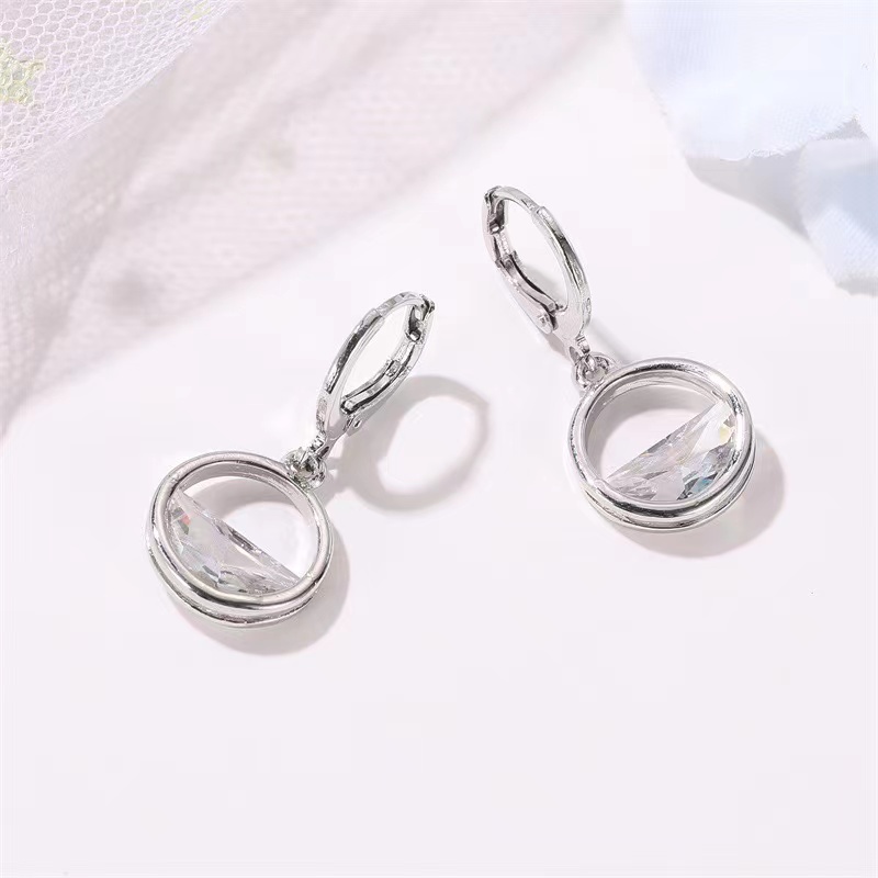 Anting Perak Sterling Wanita Fashion Aksen Berlian Aksesoris Gaya Korea