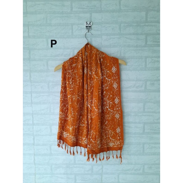 SYAL BATIK CAP PREMIUM RUMBAI-SCARF LEHER-1