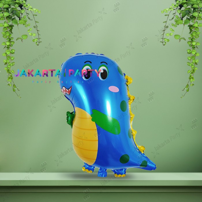 Balon Karakter Dino Cute Biru / Balon Dino Lucu / Balon Dino Kartun