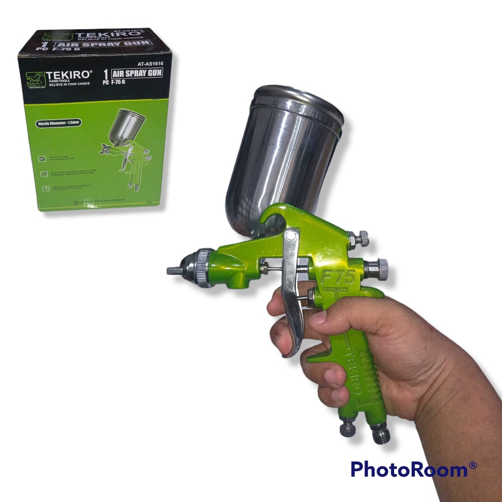 Jual TEKIRO air spray GUN TEKIRO F75 G tabung ATAS CAT SEMPROT F 75 G