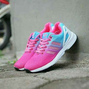 sepatu running adidas zx flux women cewek wanita pink biru import vietnam 36 40 free box adidas