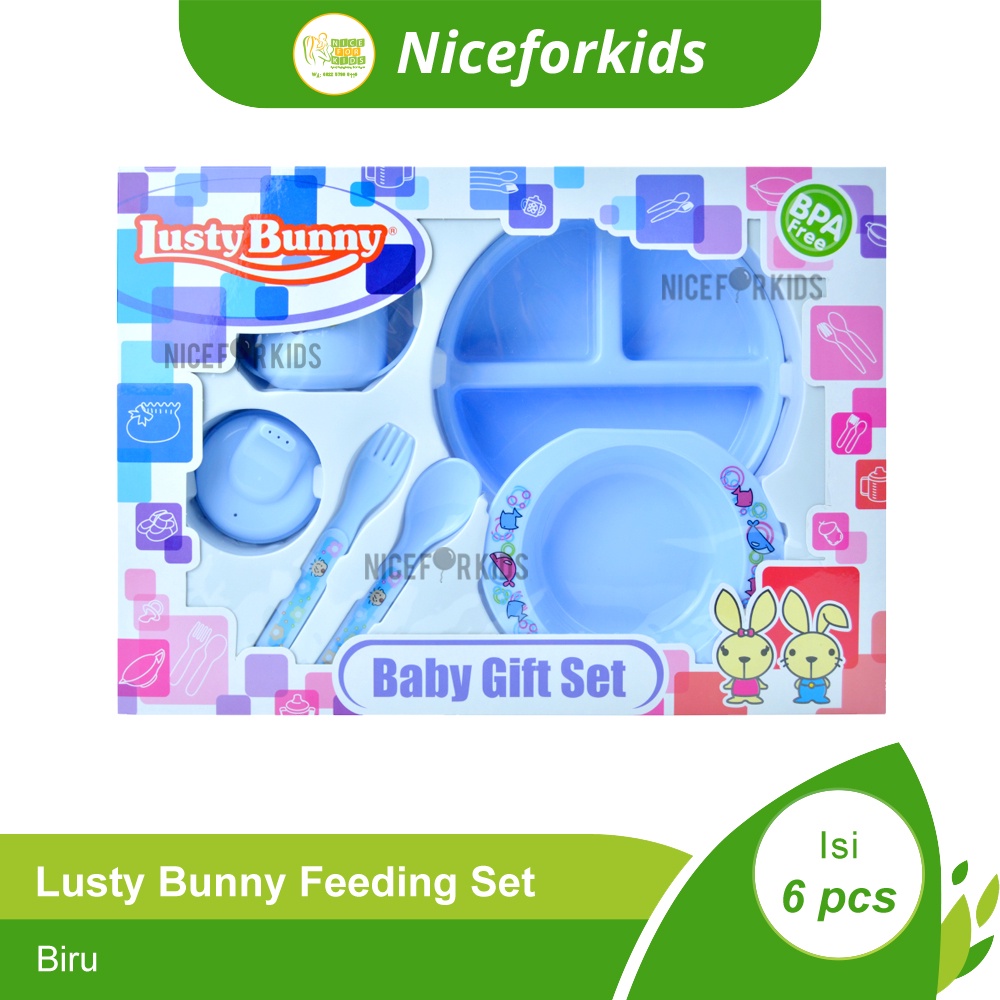 Lusty Bunny Feeding Set LB-1850 Isi 6pcs / Set Peralatan Makan Anak / Gift Set