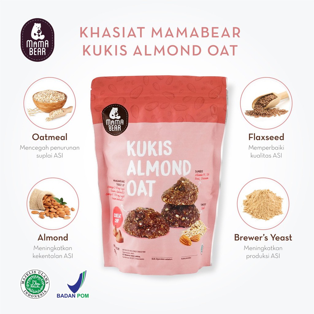 MamaBear Kukis Almond Oat / Mama Bear Cookies Pelancar ASI Booster