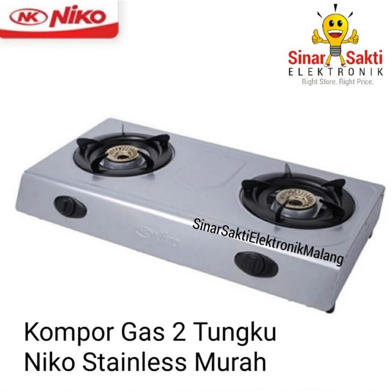 Kompor Gas 2 Tungku Niko Stainless Murah Stenlis