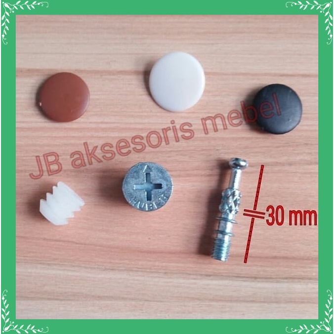 SKRUP BAUT MINIFIX 3 CM (30MM) SOCKET CASING + TUTUP MINIFIX