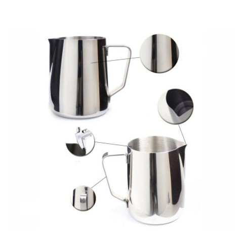 [KOPI] -  OneTwoCups Gelas Pitcher Kopi Espresso Latte Art Stainless Steel 350ml - Silver