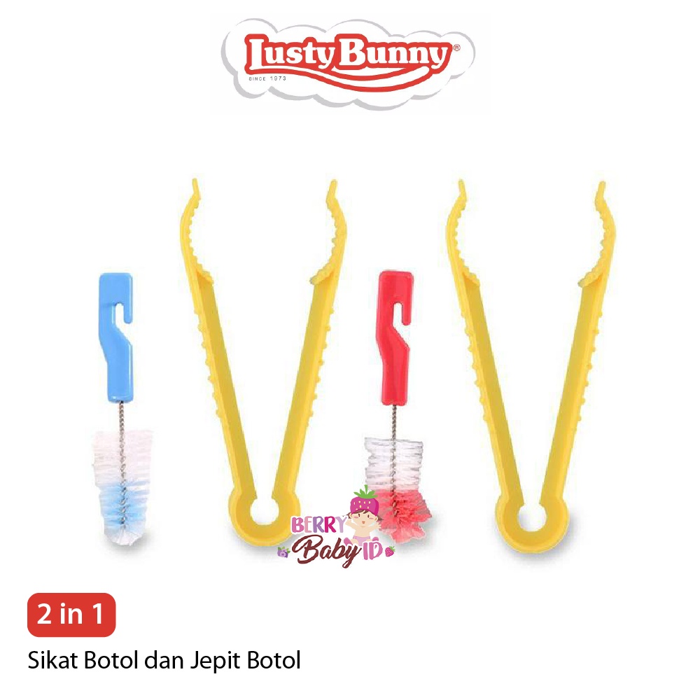 Lusty Bunny Sikat Botol Dot Bayi + Jepitan Bottle Nipple Brush SK-1001 Berry Mart