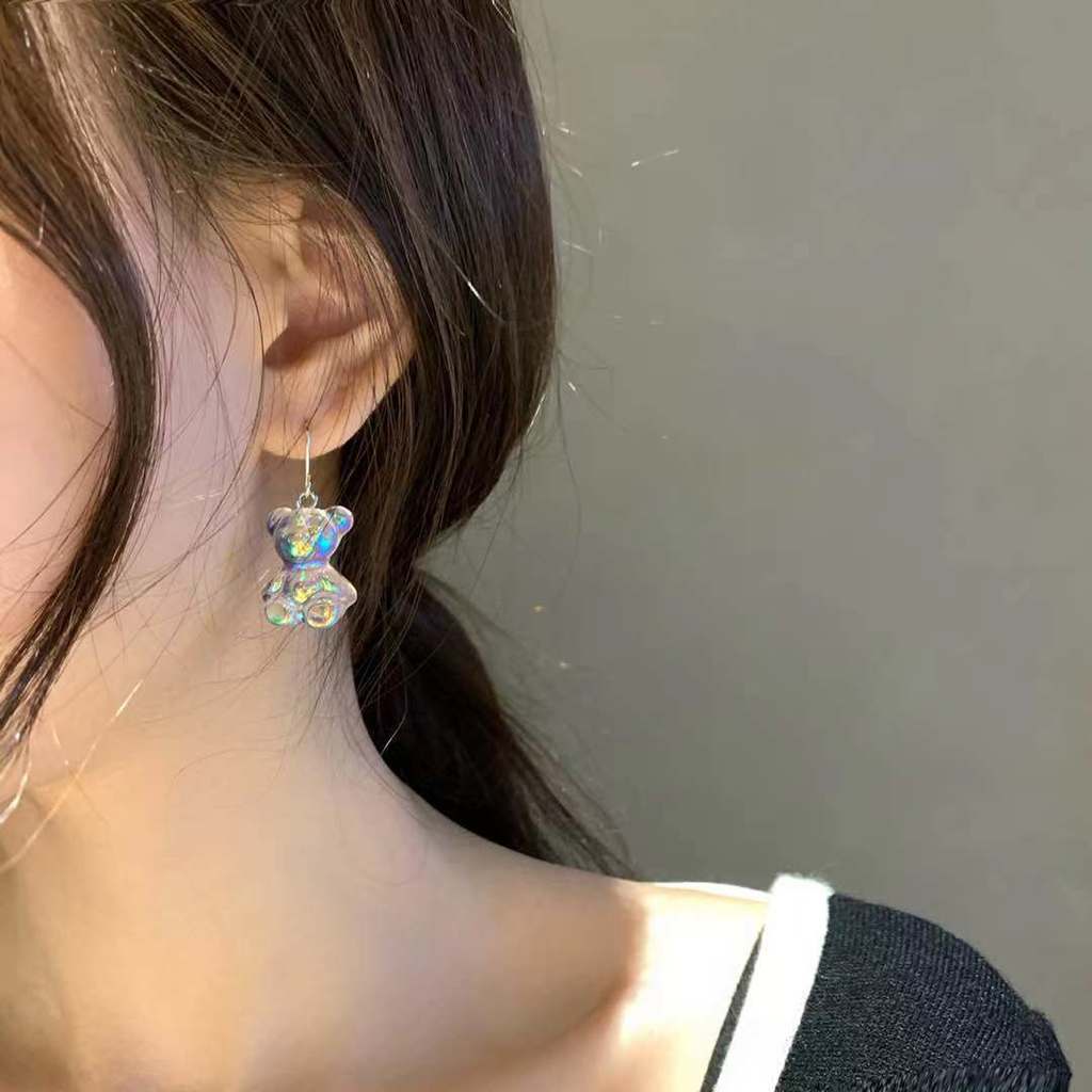 Anting Tusuk Gantung Temperament Desain Beruang Gaya Simple Kreatif Untuk Wanita