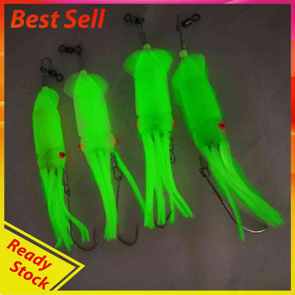 Luminous Artificial Squid Skirt Lure Fishing Bait Accessories for Saltwater