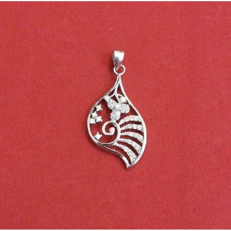 Liontin wanita liontin pria liontin perak 925 lapis emas putih S280