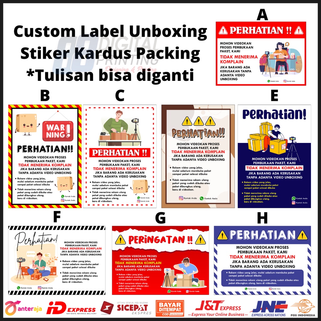 

Cetak Label Unboxing / Stiker Packing UNBOXING / Print Stiker Label Packing