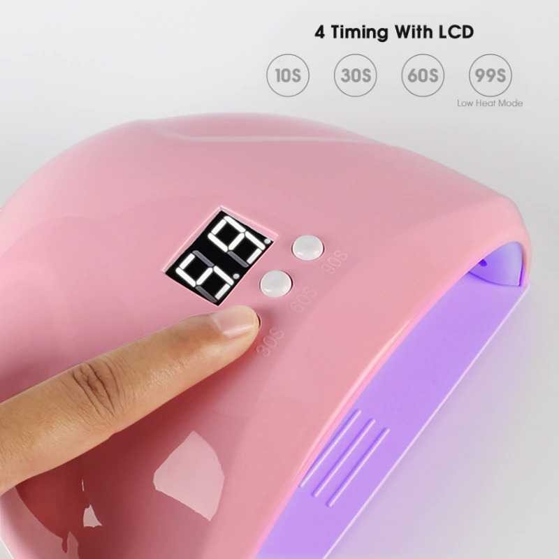 Pengering Kutek Kuku Otomatis UV LED Display Nail Dryer 36W