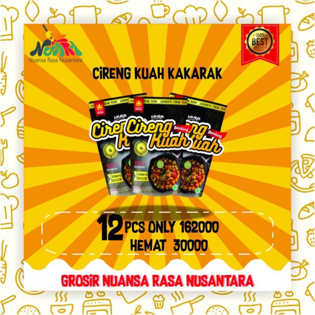 

[ PAKET GROSIR 12 PCS TERMURAH ] CIRENG KUAH KAKARAK - Juaranya Cireng Kuah Kental Lezat - Bandung
