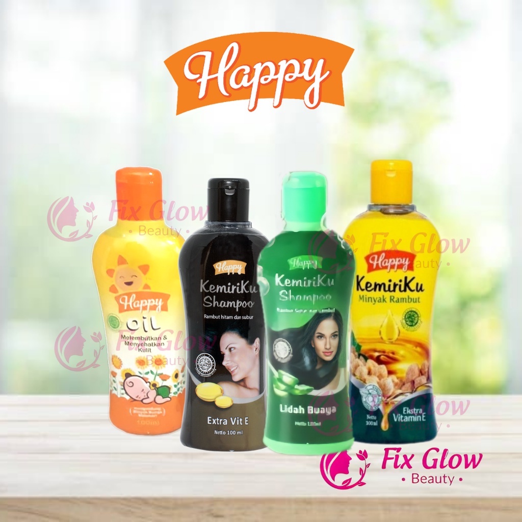 Happy KemiriKu Minyak Rambut  - Shampoo - Minyak Kemiri Ekstra Vitamin E - Lidah Buaya - Hair Tonic 