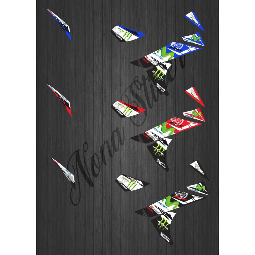 STIKER STRIPING DECAL YAMAHA R15 V2 MOVISTAR
