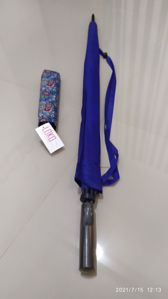 Tabasa Payung Golf Polos Lapis Silver Anti Uv