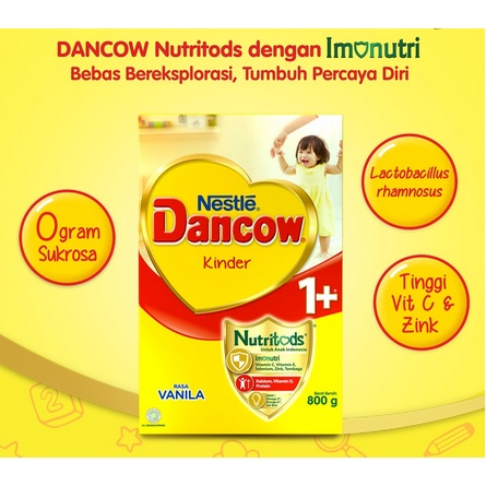 

Nestle Dancow 1+ dengan Nutritods Susu Pertumbuhan Rasa Vanila 1-3 Tahun Box 800 gr