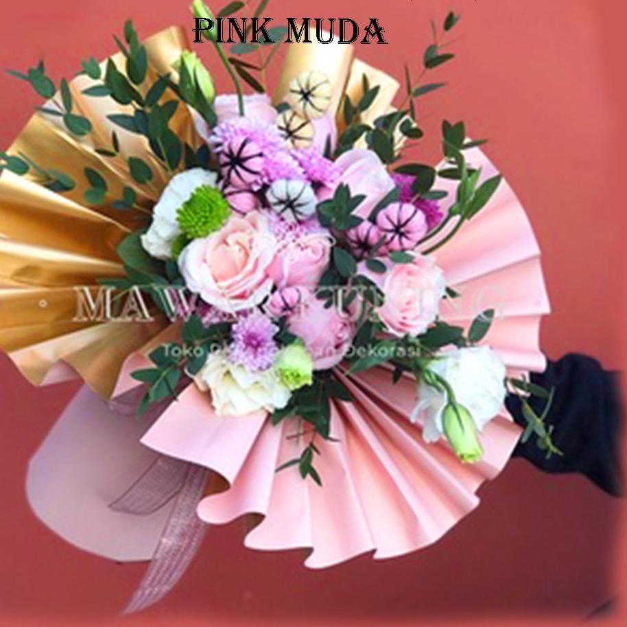

Special - 20 lembar 2 Side Gold Flower Wrap / Kertas Cellophane