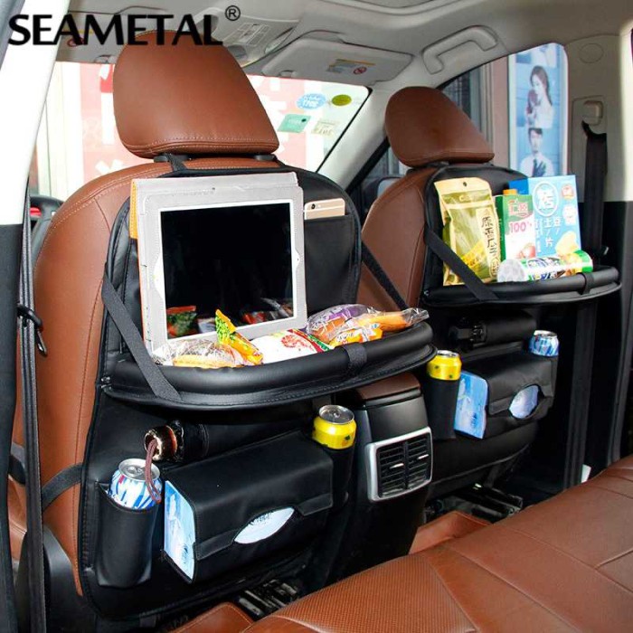 Rak Gantung Belakang Jok Tas Mobil Kulit Serbaguna Tempat Tisu Botol