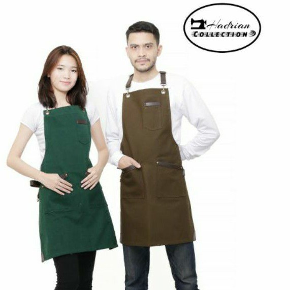 Celemek apron kanvas leather Best quality Strap Cross back XO Celemek Barista,Celemek waitres