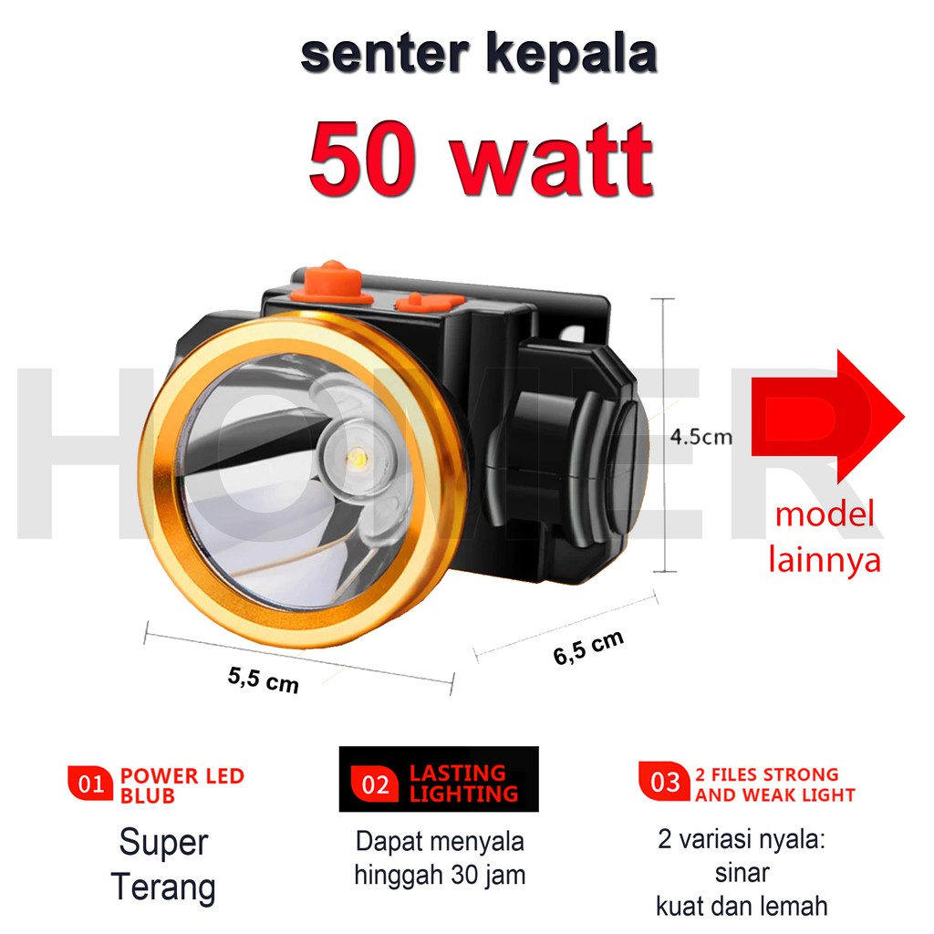 Lampu Senter Kepala LED body kecil besar jumbo Headlamp head lamp Kotak senter kepala LED super terang sepeda hiking baca cas charge Charger murah 30w 30watt 30 w 30 watt 30+10w 50w 50watt 50 w 50 watt 80w 80watt 80 w 80 watt anti air hujan outdoor bohlam