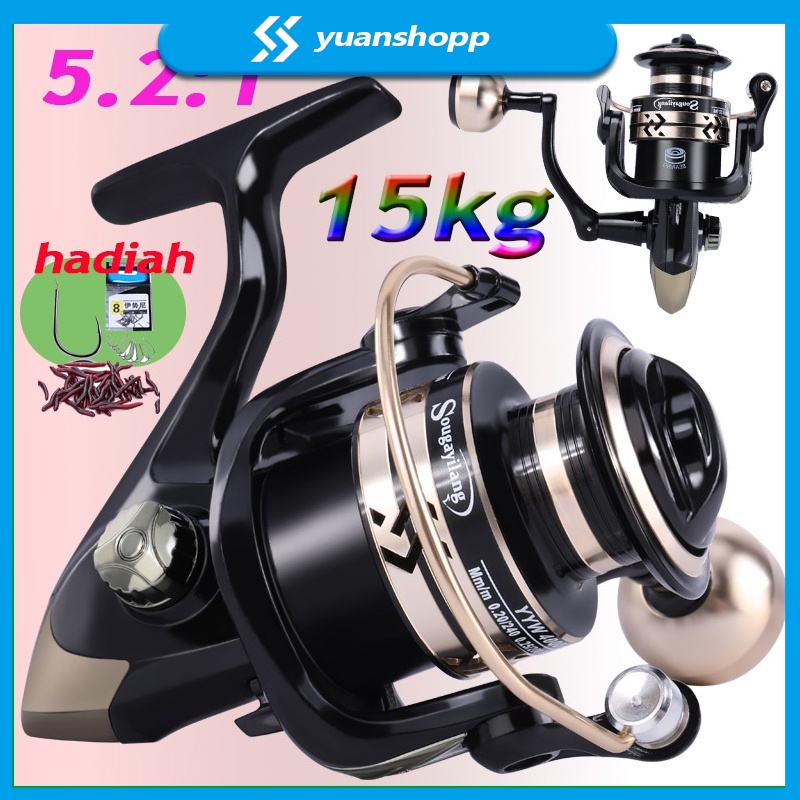 Reel Pancing 1000-5000 Series Double Handle/ Power Hand Bahan Metal Untuk Memancing Max Drag 10KG  Air Laut Fishing reel Alat Pancingan rell pancing reel power handle katrol pancing