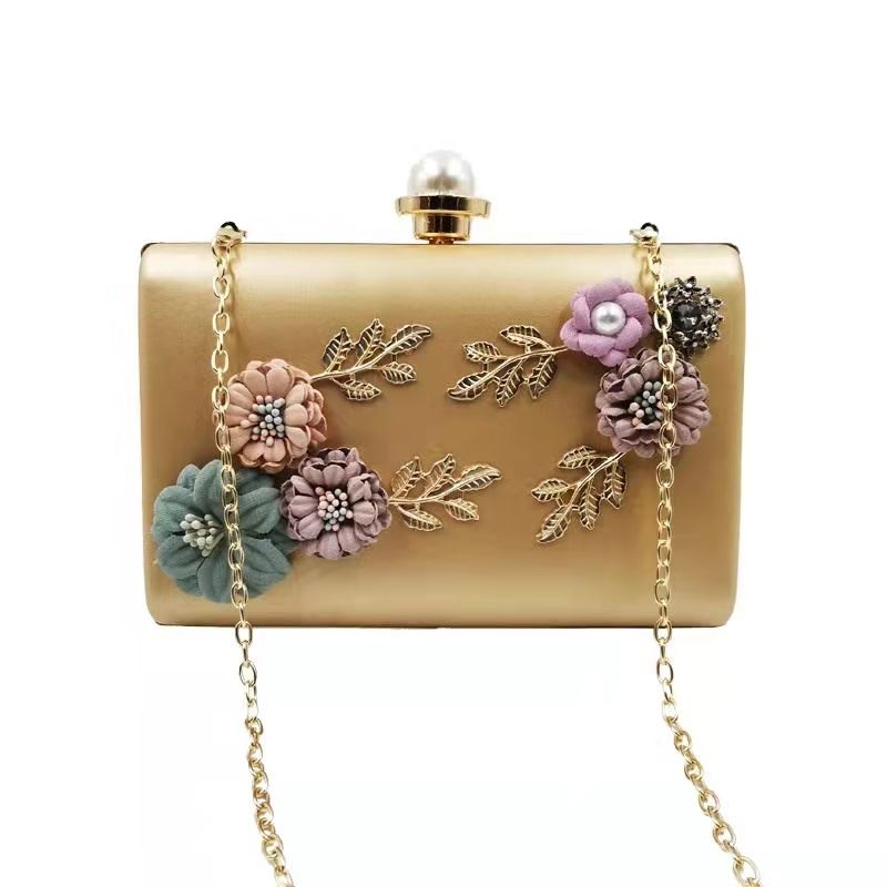 BJ270099 - BLACK/GOLD/PINK/RED/SILVER/WHITE/WINE - TAS PESTA IMPORT CLUTCH SLEMPANG TALI RANTAI MOTIF BUNGA ELEGAN STYLISH FASHION WANITA CANTIK TERMURAH TERLARIS BAGSTORE JAKARTA JT70099