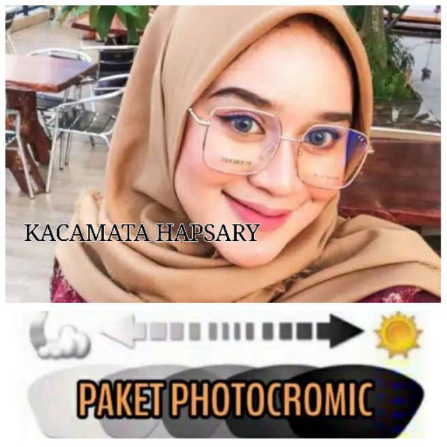 PAKET FRAME + LENSA PHOTOCROMIC | KACAMATA WANITA KOTAK 8803| KACAMATA MINUS | KACAMATA ANTI RADIASI