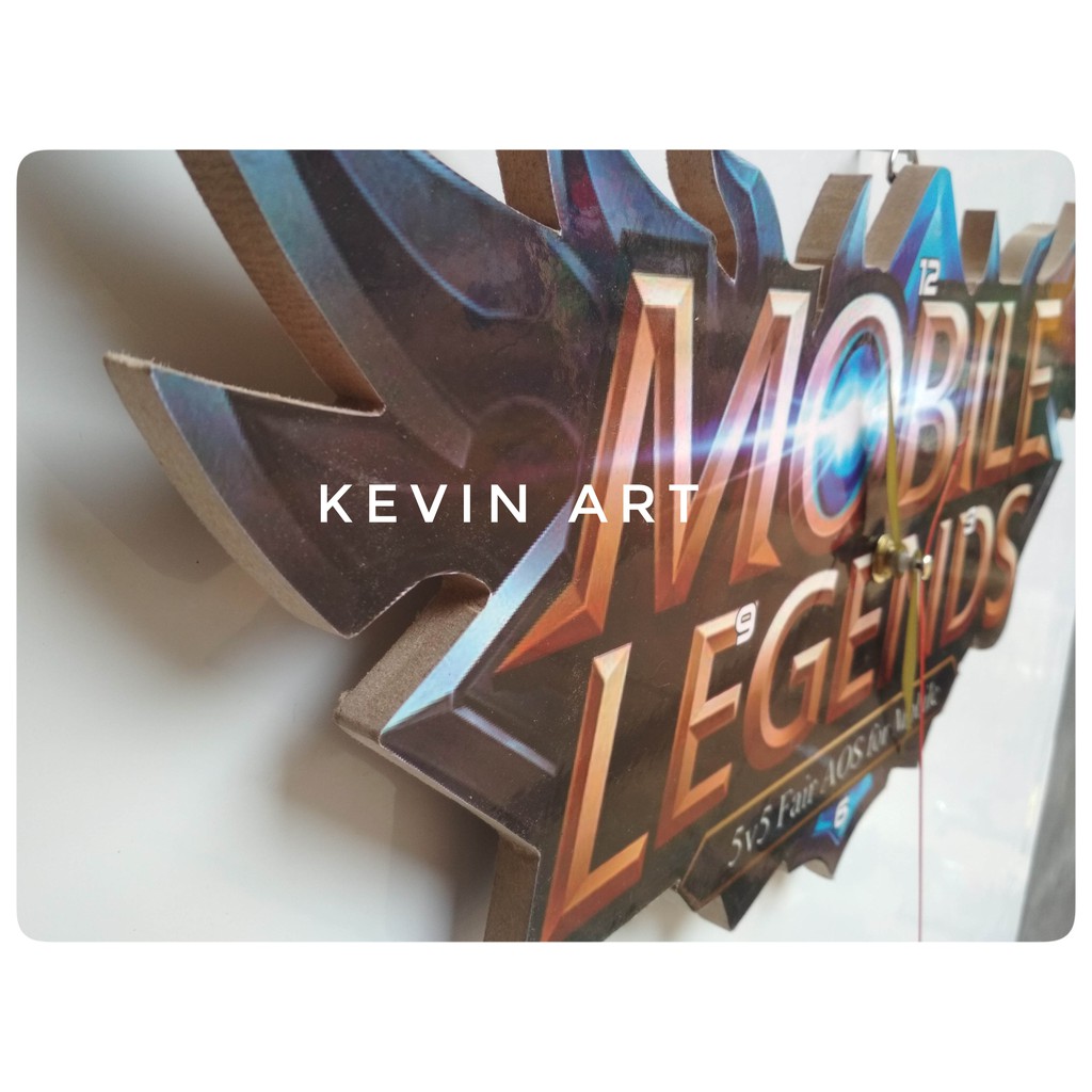 JAM DINDING KAYU UNIK MURAH UKIR GAMBAR LOGO MOBILE LEGENDS