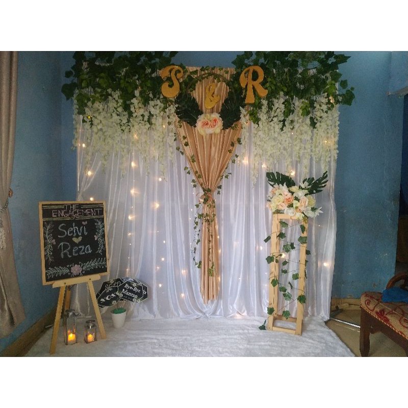 sewa backdrop/ dekor tunangan/ akad dll