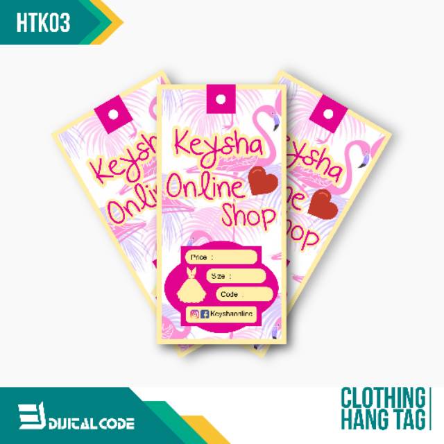 

HTK03 Hang Tag Label Produk Baju Celana Pakaian 4x8 cm
