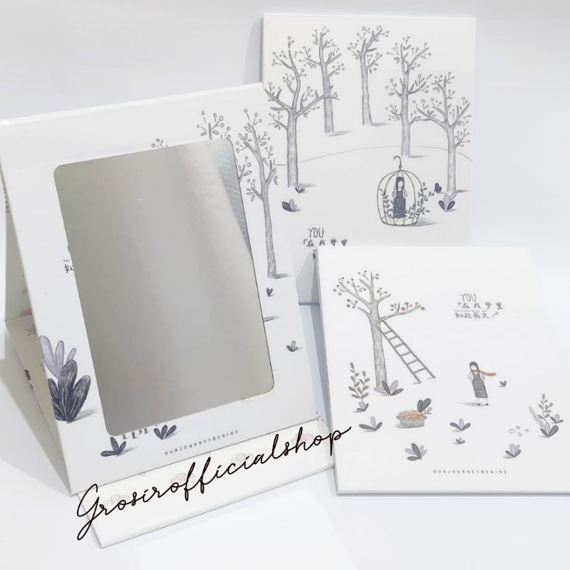 Kaca Cermin Rias Model buku uk26 x 20 Jumbo / Cermin Lipat / Cermin Cover Lucu-KACA WHITECOVER