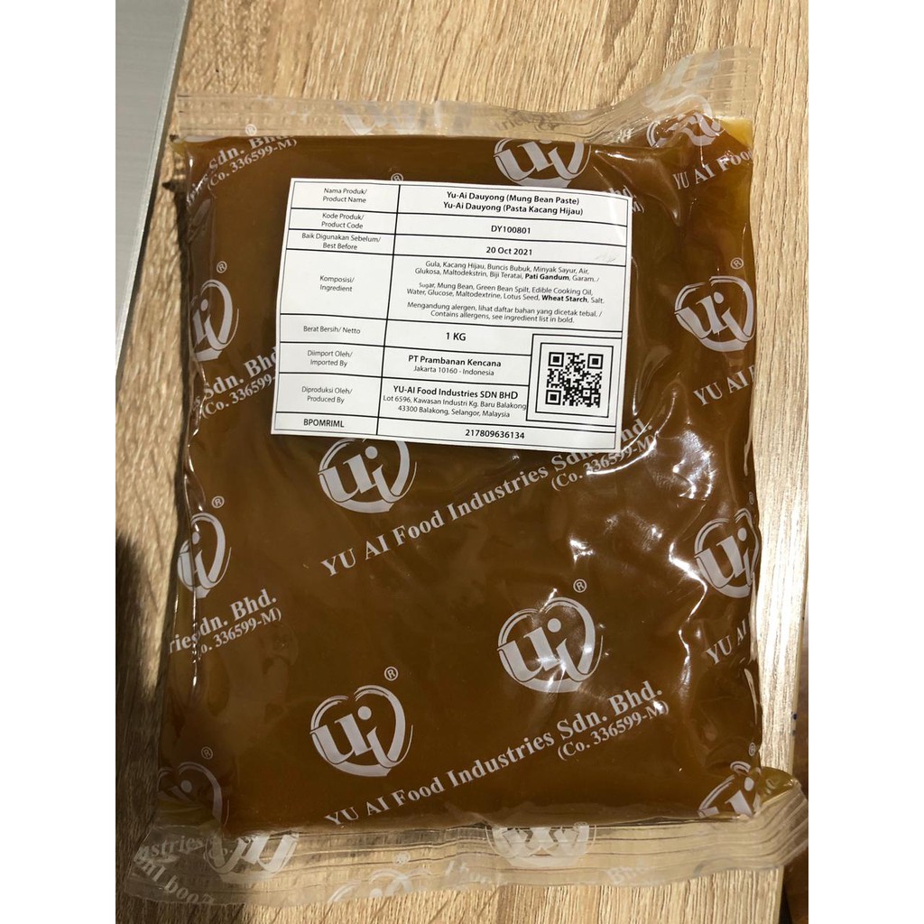 

Yu ai pasta kacang hijau dauyong mung bean paste 1kg -filling mooncake Premium