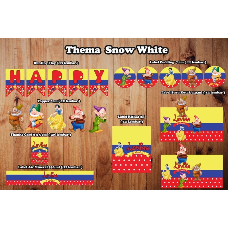 

Paket Printable Dessert Table / Label Ulang Tahun Snow White