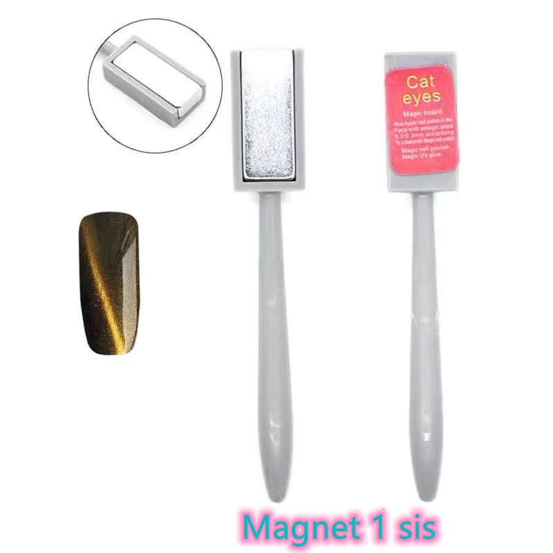 【 COD 】 Stick magnet Nail Art Efek Cat Eyes/Magnet Bulat/Stick Magnet Hitam/Magnet Silver Cat Eye Nail Art Tools
