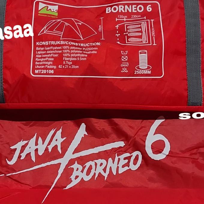 TENDA MISS MOUNTAIN INN SPORT BORNEO 6P 6 P ORANG CAMPING GUNUNG BAGUS Star Seller Temurah