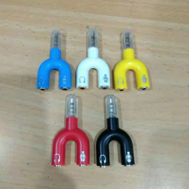 [ MODEL U ] Audio Splitter Jack 3.5mm to dual female Shape 2in1