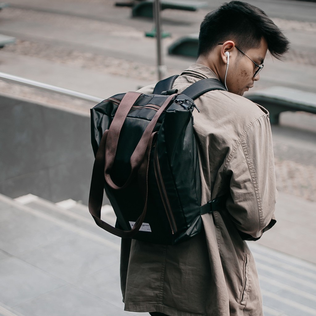 KAITO BLACK |MNM x ARCIO| Tas Ransel Pria Multifungsi Backpack Tas Jinjing Tote Bag - FREE RAINCOVER