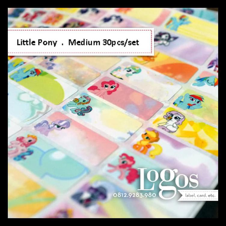 

My Little Pony Sticker Medium Name Label. Stiker Fancy Lucu Untuk Nama Anak Dewasa Di Buku Tas