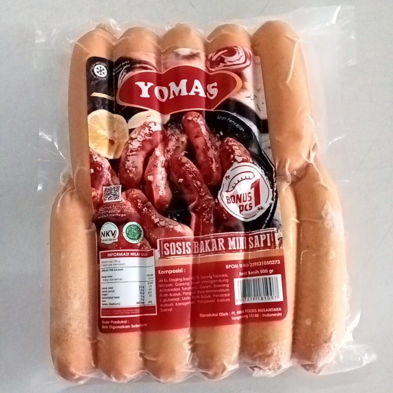 

Sosis Sapi Bakar Mini Ori YOMAS 500gr Isi 10pcs - Makanan Beku Olahan Sosis Bakar