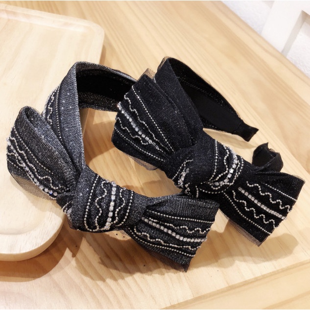 Bando Bandana Korea Wanita / Headband Pita Lebar Berlian Swarovski Dae