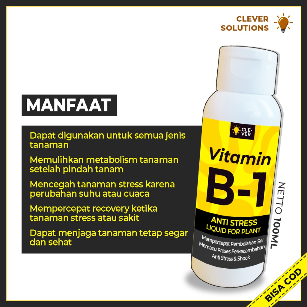 Vitamin B1 Tanaman Hias 100 ML Liquinox Anti Stress Tanaman Hias Anti Stress Liquid for Plant Pupuk Tanaman Hias Serum Tanaman Hias Liquinox Start Penumbuh Akar by Clever Solutions Albero Petani Daun