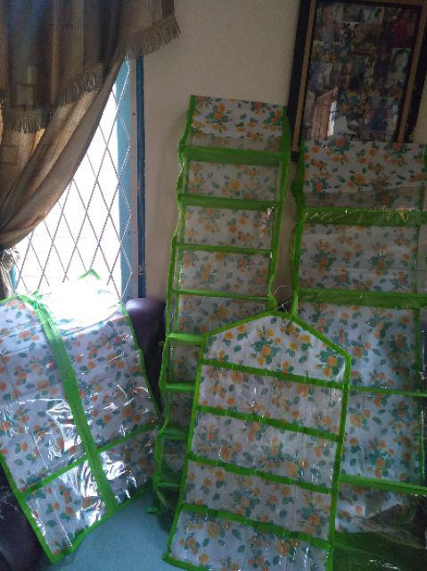 [bisa Cod] Promo Murah Set 4in1 Rak Gantung Motif Bunga  Full Resleting Kualitas Terbaik Dan Murah