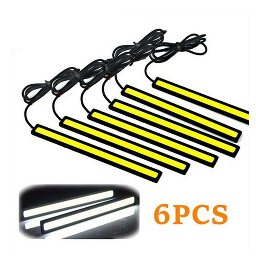 6pcs Lampu Strip LED COB 12V Anti Air Warna Putih Untuk Interior Mobil